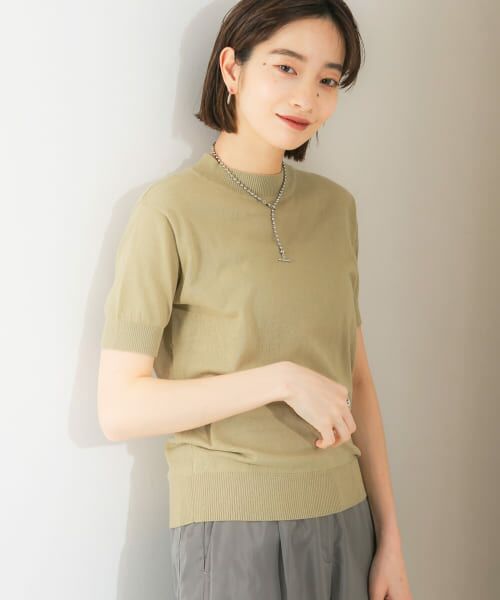 ＊＊KBF / ケービーエフ ニット・セーター | illi　ハイゲージ半袖ニット（L.KHAKI）