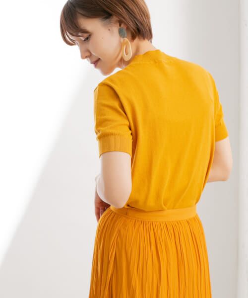 ＊＊KBF / ケービーエフ ニット・セーター | illi　ハイゲージ半袖ニット（YELLOW）