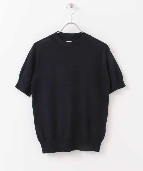 15日まで限定❣️ケイキ 半袖ニット　日本製 Black 3 セール】 illi ハイゲージ半袖ニット （ニット・セーター