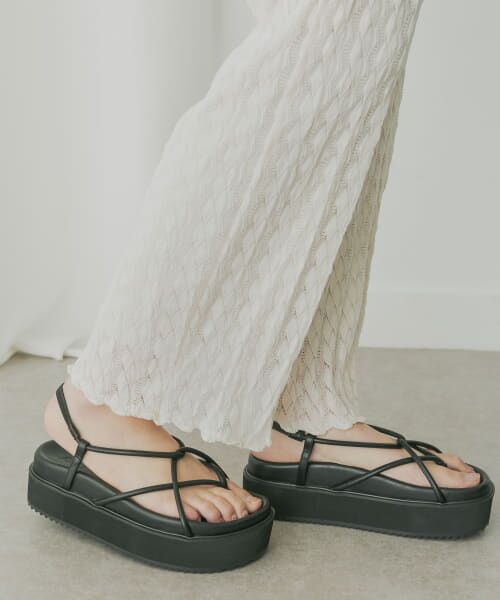 ＊＊KBF / ケービーエフ サンダル | KBF+　プラットフォームサンダル（BLACK）