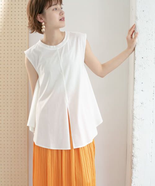 ＊＊KBF / ケービーエフ Tシャツ | ノースリーブフレアトップス（OFF）