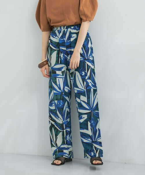 ＊＊KBF / ケービーエフ その他パンツ | ボタニカルプリントイージーパンツ（BLUE）