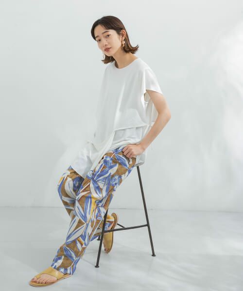 ＊＊KBF / ケービーエフ その他パンツ | ボタニカルプリントイージーパンツ（YELLOW）