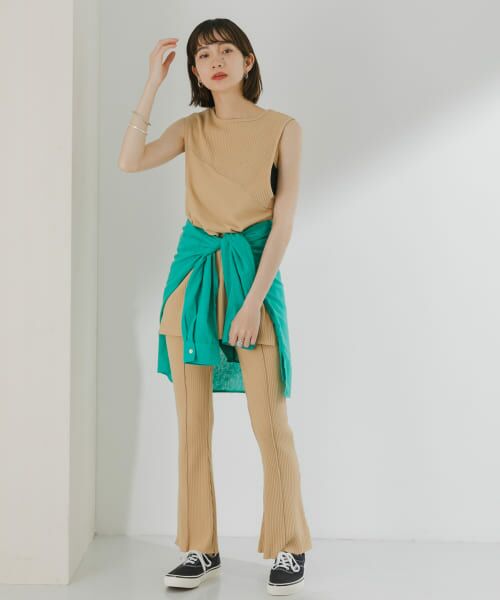 フレアパンツ GVGV LADYMADE スラックス パンツ クロスベルトフレアパンツ