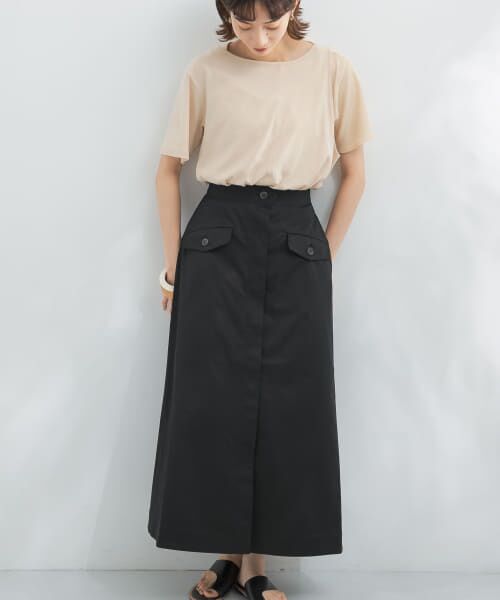 ＊＊KBF / ケービーエフ スカート | フラップポケットボリュームスカート（BLACK）