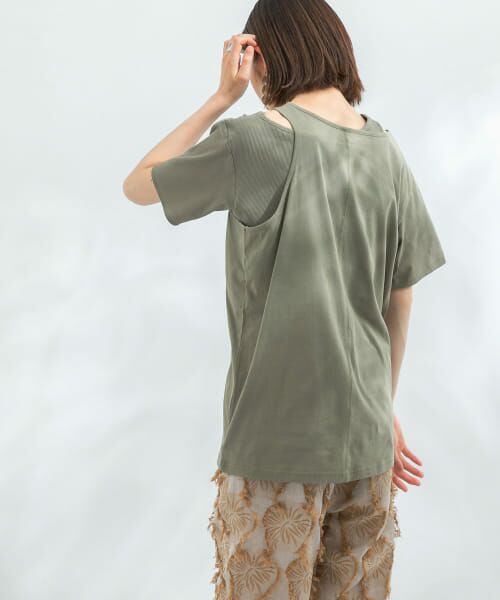 確認ページ kbf 袖フレアtシャツ セール】 バイカラーレースTEE （Tシャツ）｜＊＊KBF