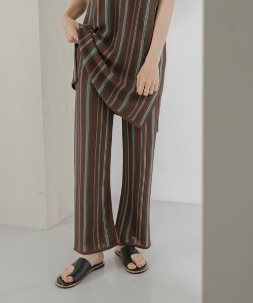 ＊＊KBF / ケービーエフ その他パンツ | マルチストライプニットパンツ（BROWN）