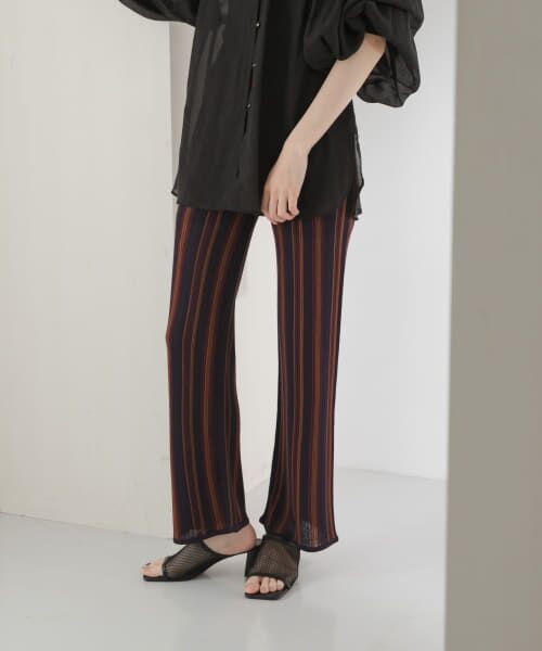 ＊＊KBF / ケービーエフ その他パンツ | マルチストライプニットパンツ（D.PURPLE）