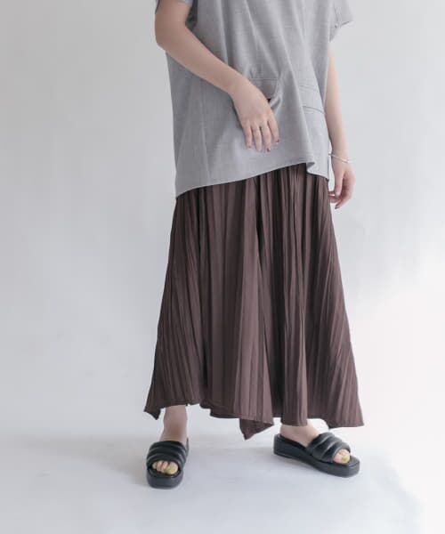 ＊＊KBF / ケービーエフ スカート | ボリュームワッシャー加工スカート（BROWN）