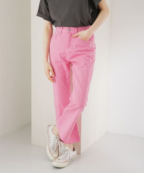 ＊＊KBF / ケービーエフ デニムパンツ | オーバーダイフレアデニム（GUM PINK）