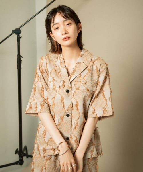 セール】 カットジャガードハーフスリーブジャケット （その他