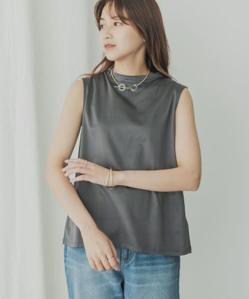 ＊＊KBF / ケービーエフ Tシャツ | KBF+　シャイニーノースリーブ（CHARCOAL）