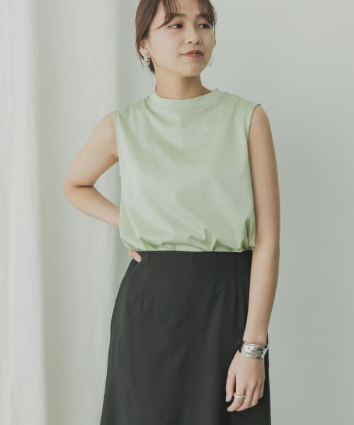 ＊＊KBF / ケービーエフ Tシャツ | KBF+　シャイニーノースリーブ（PALEGREEN）