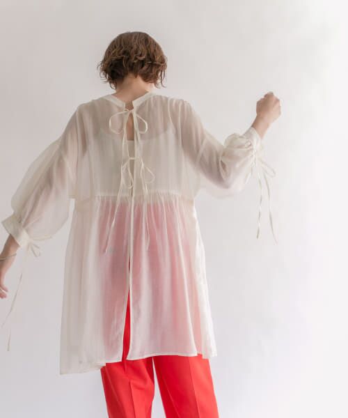 ＊＊KBF / ケービーエフ シャツ・ブラウス | 2WAYリボンチュニック（IVORY）