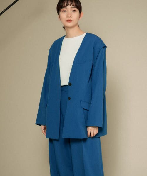 【美品】TODAYFUL トゥデイフル ケープ風 2wayノーカラージャケット セール】 2WAYノーカラージャケット （ノーカラージャケット