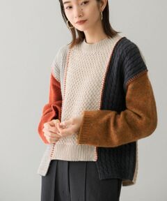 MIXカラーパッチワークニット