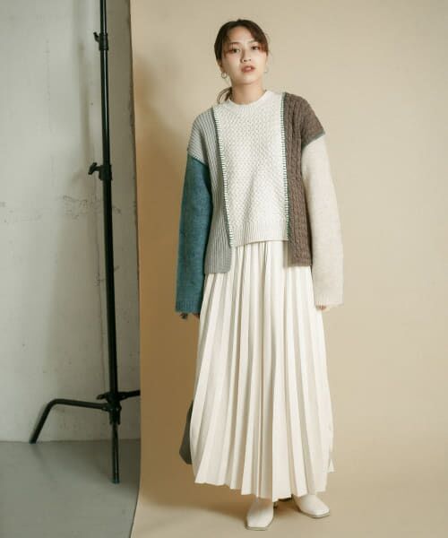 knit brary パッチワークセーター M ネイビー系 knit brary パッチワークセーター M ネイビー系 楽天市場