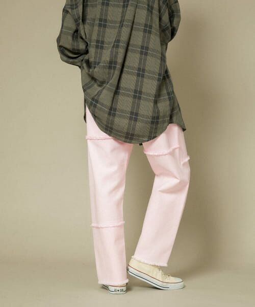 ＊＊KBF / ケービーエフ デニムパンツ | パッチワークストレートデニム（PINK）