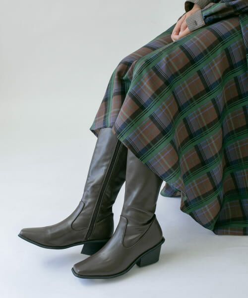 ＊＊KBF / ケービーエフ ブーツ（ショート丈） | ウエスタンヒールロングブーツ（D.BROWN）