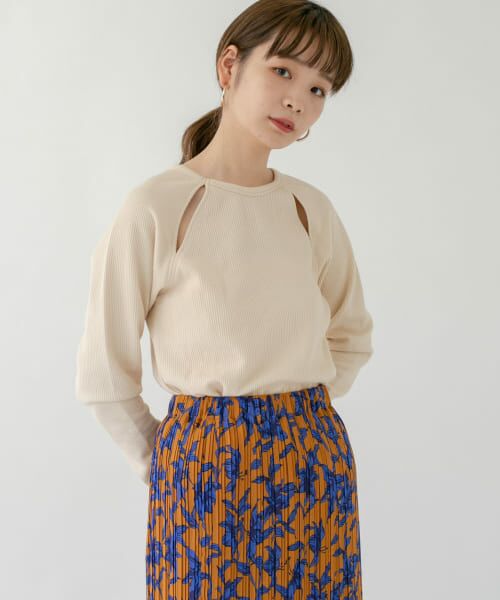 ＊＊KBF / ケービーエフ Tシャツ | ラグランラインオープンカットソー（BEIGE）