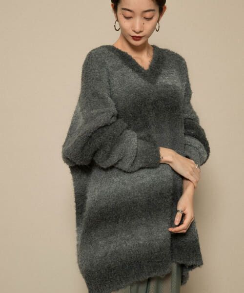 ＊＊KBF / ケービーエフ ニット・セーター | グラデーションワイドニット（BLACK）