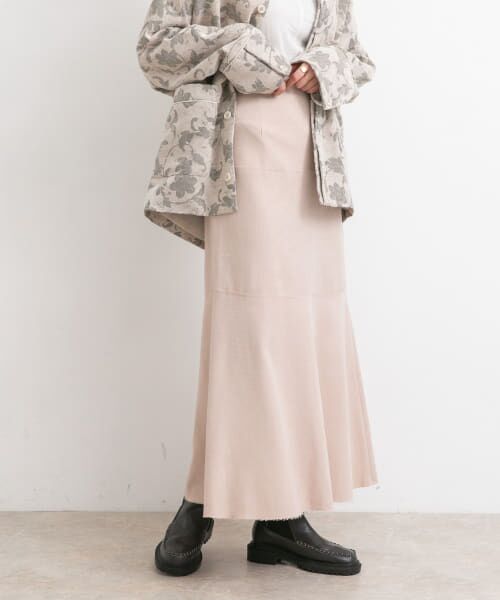 ＊＊KBF / ケービーエフ スカート | カットオフ切替ロングスカート（L.BEIGE）