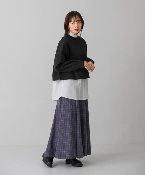 ＊＊KBF / ケービーエフ スカート | チェックフレアスカート（GRAY）