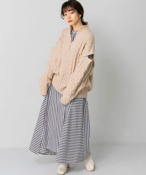 セール】 ストライプシャツワンピース （ワンピース）｜＊＊KBF