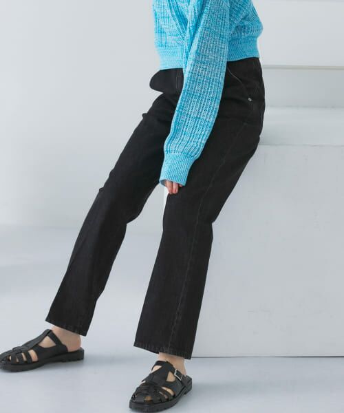 ＊＊KBF / ケービーエフ デニムパンツ | センタープレスストレートデニム（BLACK）