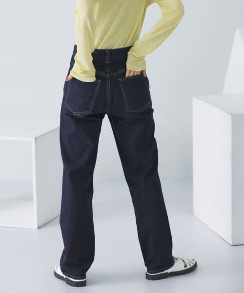 ＊＊KBF / ケービーエフ デニムパンツ | センタープレスストレートデニム（NAVY）