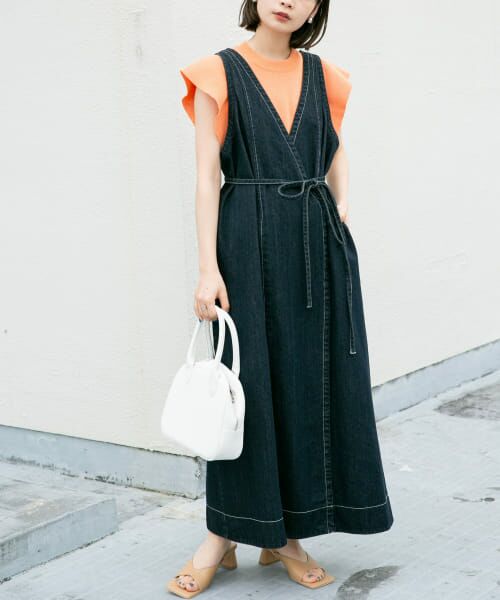 ＊＊KBF / ケービーエフ ワンピース | 2WAYフリルデニムワンピース（ONE WASH）