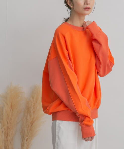 ＊＊KBF / ケービーエフ スウェット | バイカラースウェット（ORANGE）