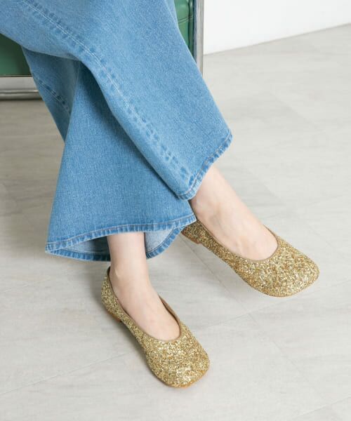 ＊＊KBF / ケービーエフ バレエシューズ | デフォルメトゥラメパンプス（GOLD）