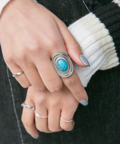 ＊＊KBF / ケービーエフ リング | Indian天然石リング大（TURQUOISE）