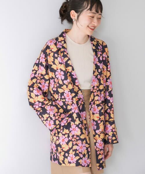 ＊＊KBF / ケービーエフ その他アウター | ドロストプリントガウン（NAVY）