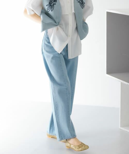 ＊＊KBF / ケービーエフ デニムパンツ | リメイクフリンジストレートデニム（BLEACH）