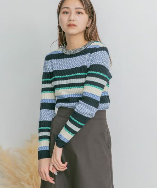 【美品】トリココムデギャルソン マルチボーダー ニットカーディガン セーター 楽天市場】ボーダーニット / 公式 CUBE SUGAR かすり染 マルチ