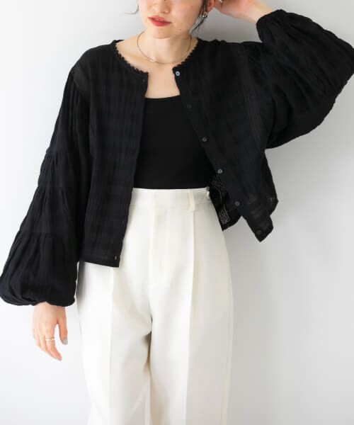 ＊＊KBF / ケービーエフ シャツ・ブラウス | ラウンドシームブラウス（BLACK）