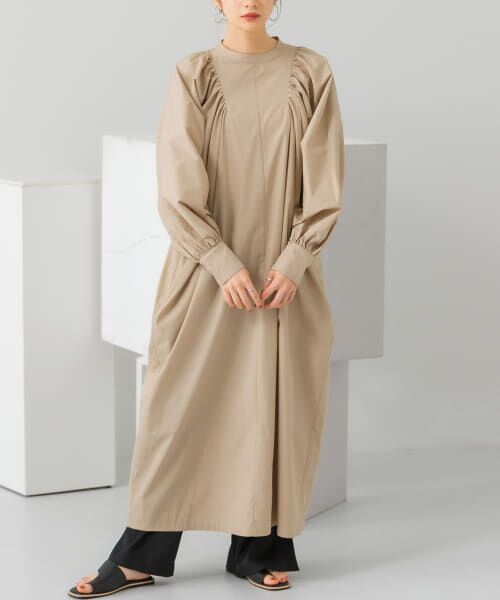 ＊＊KBF / ケービーエフ ワンピース | ギャザーボリュームワンピース（BEIGE）