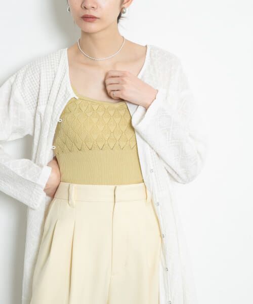 ＊＊KBF / ケービーエフ キャミソール・チューブトップ | カップ付きニットブラキャミソール（YELLOW）