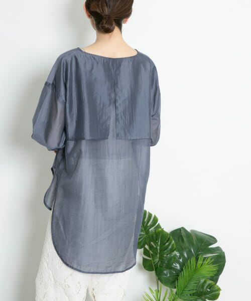 ＊＊KBF / ケービーエフ シャツ・ブラウス | BACKレイヤードシアーシャツ（BLUE GRAY）