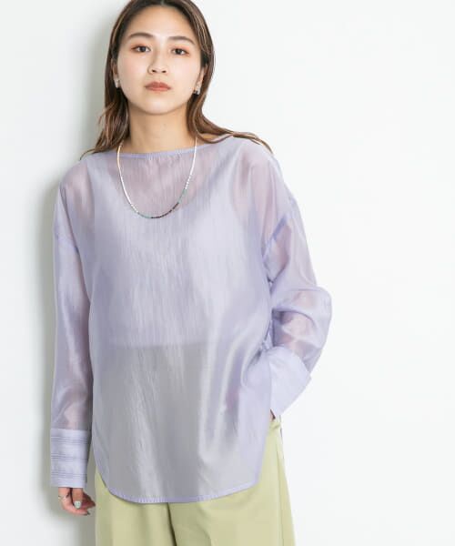 ＊＊KBF / ケービーエフ シャツ・ブラウス | BACKレイヤードシアーシャツ（LAVENDER）