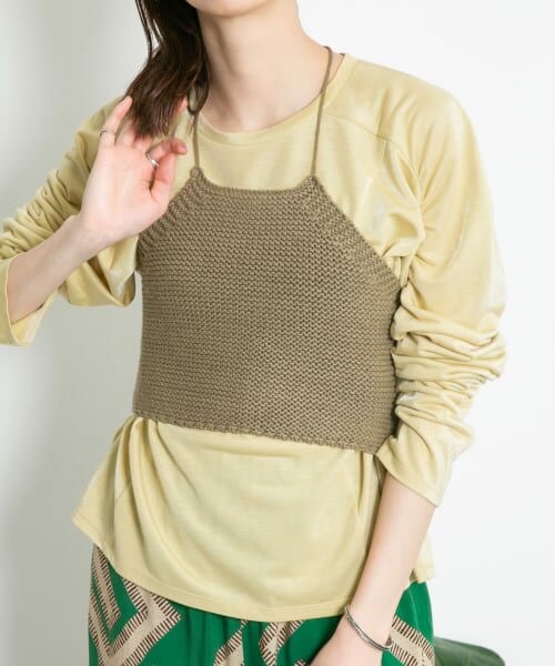 ＊＊KBF / ケービーエフ ニット・セーター | ガーター編みホルターニット（KHAKI）