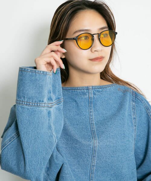 ＊＊KBF / ケービーエフ サングラス・メガネ | クラシカルボストンフレームサングラス（YELLOW）