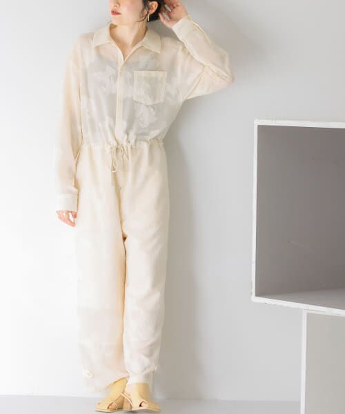 ＊＊KBF / ケービーエフ サロペット・オールインワン | リーフジャガードシアーオールインワン（IVORY）