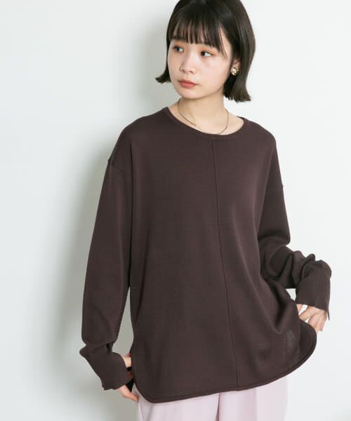 ＊＊KBF / ケービーエフ ニット・セーター | illi　アウトリンキングスリットニット（BROWN）