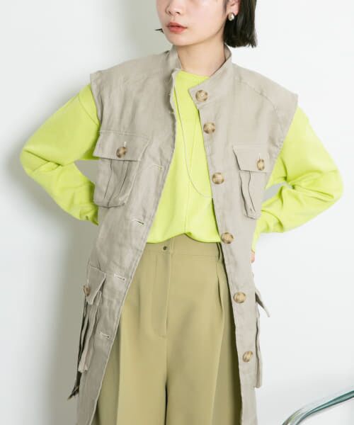 ＊＊KBF / ケービーエフ ニット・セーター | illi　アウトリンキングスリットニット（LIME）