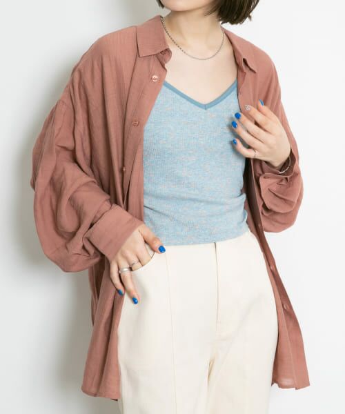 ＊＊KBF / ケービーエフ キャミソール・チューブトップ | メランジクロップドキャミソール（BLUE）