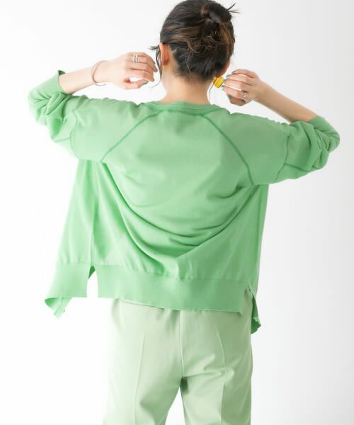 ＊＊KBF / ケービーエフ カーディガン・ボレロ | カラーステッチシアーカーディガン（GREEN）