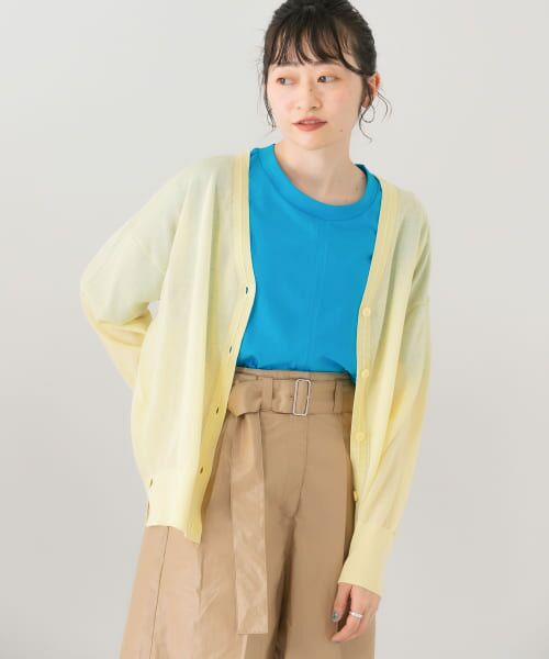 ＊＊KBF / ケービーエフ カーディガン・ボレロ | カラーステッチシアーカーディガン（LEMONADE）